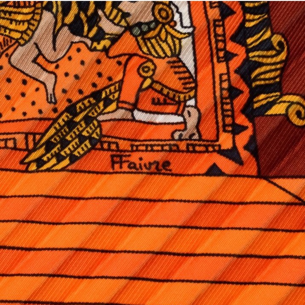 SOLD ✅ Hermès Astres et Soleils silk Pleated scarf - Picture 6 of 8